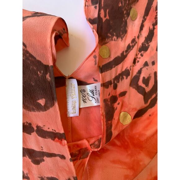 Vintage 80s BOHO Laise Adzer Hand-Painted Silk Tunic Top Bird Print Lagenlook - Picture 6 of 9